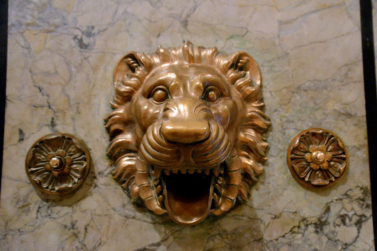 12-2 Lion Head Close Up On The Wall In The Hallway Behind The Entrance Lobby Astor Hall New York City Public Library Main Branch